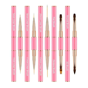Set di 5 Pennelli <span class=keywords><strong>per</strong></span> Nail Art in Alluminio a Doppia Punta <span class=keywords><strong>per</strong></span> Colorazione e Decorazione, <span class=keywords><strong>per</strong></span> Fototerapia e Modellatura - Product Image 4