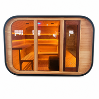 Sauna compact pour 1 à 6 personnes, utilisation en extérieur, sauna en bois, sauna à spectre complet avec éclairage LED, contrôle numérique de la température, cabine