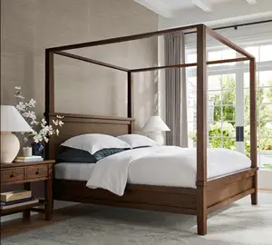 Sigma Farmhouse Bedding Set Wooden Single Design In Wood Platform Antique Canopy Bed