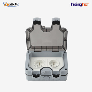 ปลั๊กไฟติดผนังกันน้ำกลางแจ้ง 2 ช่อง IP66 ABS ป้องกันการงัดแงะ มาตรฐานยุโรป สำหรับใช้ในห้องน้ำ - Product Image 3