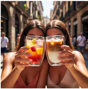Taza de vidrio de doble pared, taza de <span class=keywords><strong>caf</strong></span>é de borosilicato resistente al calor, taza de té, cristalería aislada soplada a mano para oficina en casa, <span class=keywords><strong>Caf</strong></span>é - Product Image 1