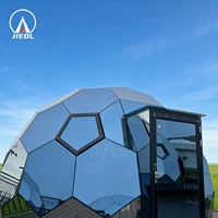 Dôme géodésique en verre coupe-vent 6M 8M pour camping extérieur européen avec verre anti-UV