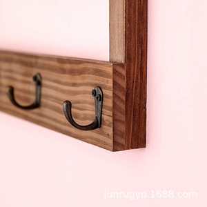 Support mural en bois pour tasses avec crochets, pour le rangement et la présentation de tasses à café et à thé, couleur rétro, forme carrée, égouttoir suspendu - Product Image 5