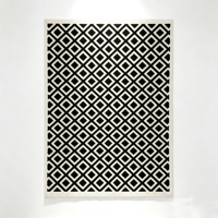 Tapis géométrique moderne en polypropylène jacquard, motif treillis, antibactérien, fin, antidérapant, pour salon, chambre, intérieur