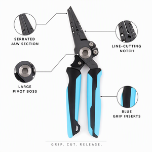 18.5cm Compound Action Vise-Grip Fishing Pliers Stainless Steel Heavy Duty Wire Cutters <b>Ring</b>-Opening Head <b>Split</b> <b>Ring</b> Tool - Product Image 4