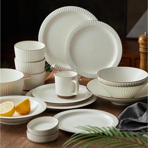 Blue Stone Ware Crokery French Ceramic Stoneware Glaze Hotel European Vintage Luxury Tableware Dinnerware Dinner Set with <b>Mugs</b> - Product Image 3