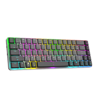 Clavier mécanique OEM ODM à profil bas, tri-mode, en aluminium, avec interrupteurs personnalisés, RGB, ultra-fin, 68 touches, 65 %, sans fil, pour jeux