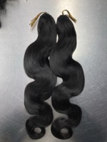 Extensions de cheveux humains 100% non traités, pointes en plumes, 100g, pour tressage, extensions au crochet, ondulation naturelle, en vrac