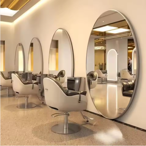 Miroir de coiffeur moderne et élégant à écran tactile intelligent LED lumineux ovale rond mural pour salle de bain - Product Image 4