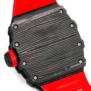 Montre mécanique tourbillon haut de gamme avec bracelet en caoutchouc rouge, idéale pour les soirées formelles, le quotidien, les voyages, élégante montre-bracelet haut de gamme pour homme - Product Image 4