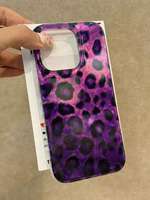 Coque de téléphone portable à imprimé léopard violet pour iPhone 16 15 Plus 17 18 Pro Max, coque antichoc à motif vortex, coque arrière INS