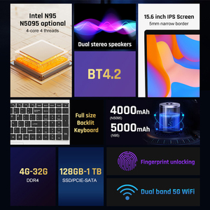 Nuovo Laptop da <span class=keywords><strong>15.6</strong></span> <span class=keywords><strong>Pollici</strong></span> al Prezzo Più Basso, Popolare Notebook N95 N5095 Quad Core con Display IPS e Lettore di Impronte Digitali - Product Image 6