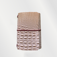 Cuaderno de Bolsillo de Cuero Sintético Croc PU, Mini Organizador Portátil A5, Agenda de Lujo, Material Escolar, Regalo para Camping