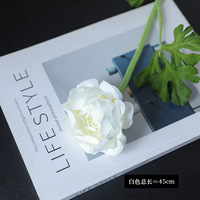 Ornamen dinding bunga buatan, hiasan rumah mewah bunga Peony kain sutra beludru untuk ruang Model