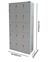 Meilleures options : Vestiaires de bureau multi-portes en acier, armoires de rangement en métal à 15 portes, casiers de gymnase et d'école en acier