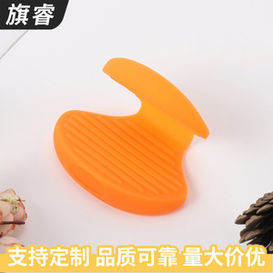 Orange Silicone Spoon Rests With Ribbed Texture For Kitchen Use - Product Image 5
