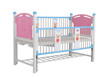 Lit manuel d'hôpital pour enfants BesClaireMed, à deux manivelles, avec repose-jambes réglable, plateau repas, en métal, Classe II, garantie 1 an