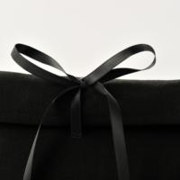 Pochette en toile de coton noire personnalisée avec cordon de serrage, fermeture à ruban, sac de rangement multi-usages pour cosmétiques et articles de toilette, emballage cadeau, sac anti-poussière