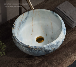 Lavabo Redondo de Mármol de Lujo Estilo <span class=keywords><strong>Bauhaus</strong></span> Moderno, Diseño Artístico de Alta Gama para Baños de Hoteles, Casas de Huéspedes y Clubs - Product Image 5