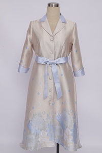 Robe de soirée maxi en jacquard bleu de haute qualité, nouvelle mode automne 2025, pour femmes - Product Image 2