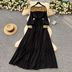 <span class=keywords><strong>Vestido</strong></span> Elegante Plisado para <span class=keywords><strong>Mujer</strong></span> TKS, Estampado Sólido, Mangas Abullonadas, Cinturón y Botones, Ideal para Oficina, Fiestas, Vacaciones - Product Image 3