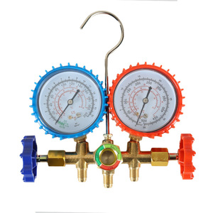 CT-536G/S Dual <b>Gauge</b> Valve Refrigerant Charging <b>Gauge</b> Automotive Air Conditioning Pressure <b>Gauge</b> Steel Material - Product Image 1