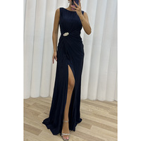 Élégante Robe Longue Jaune 2025 pour Femme, Sans Manches, Coupe Slim, Plissée, Décoration de Taille Diamant d'Eau, Robe de Soirée de Fête
