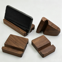 Support de téléphone en bois massif de noyer noir personnalisé, support de téléphone de bureau multifonctionnel et créatif, et station d'accueil pour iPhone