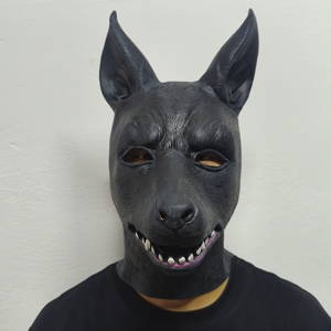 <span class=keywords><strong>Masque</strong></span> de chien <span class=keywords><strong>noir</strong></span> réaliste, dents pointues, oreilles pointues, <span class=keywords><strong>nez</strong></span> large, bec profond, yeux profonds, fabriqué en latex de haute qualité, <span class=keywords><strong>masque</strong></span> intégral pour Halloween - Product Image 2