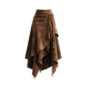 Gonne da Donna Eleganti Asimmetriche Boho con <span class=keywords><strong>Frange</strong></span> e Nappe in Finta Pelle Scamosciata Morbida Stile Western Vintage da Cowgirl - Vendita all'Ingrosso Diretta dalla Fabbrica - Product Image 5