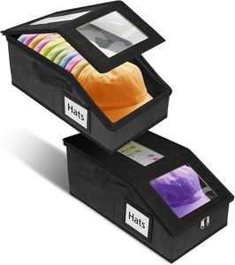 Stackable <b>Hat</b> Storage for Baseball Caps, <b>Hat</b> Storage <b>Boxes</b> for Closet, Holds up to 30 Caps with Cardboard, <b>Hat</b> Organizer - Product Image 1