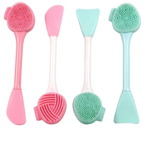 Hot Selling Double End Cleaning <b>Brush</b> Soft Silicone <b>Brush</b> Dual Cleansing Beauty Tool Custom Logo - Product Image 1