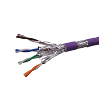 Kabel Ethernet Cat7 SFTP 305M Tembaga Murni 23AWG Konduktor Padat Berpelindung Ganda Kabel Jaringan LAN 10Gbps 600MHz Mendukung POE