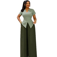 Ensembles de vêtements décontractés en velours polyester anti-plis à manches courtes pour femmes européennes, américaines et africaines – Nouvelle collection été 2026