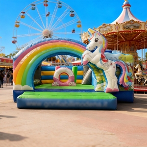 Castillo Inflable Colorido con Tobogán, Casa de Brinco Inflable, Castillo Inflable para Niños al Aire Libre - Product Image 1