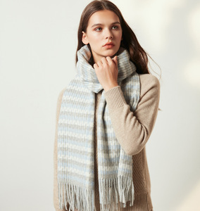 De Lujo nuevo invierno de Cachemira mezcla bufanda de rayas de pata de <span class=keywords><strong>gallo</strong></span> diseño mantón caliente para las mujeres elegante venta al por mayor - Product Image 3