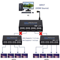 1 4 OUT HDMI 1.4 Splitter 1X4 HD 1080P 3D 4X2K UHD teksir amplifikatör anahtarı HDMI dağıtıcı 1x4 PC HDTV kutusu PS3 DVD