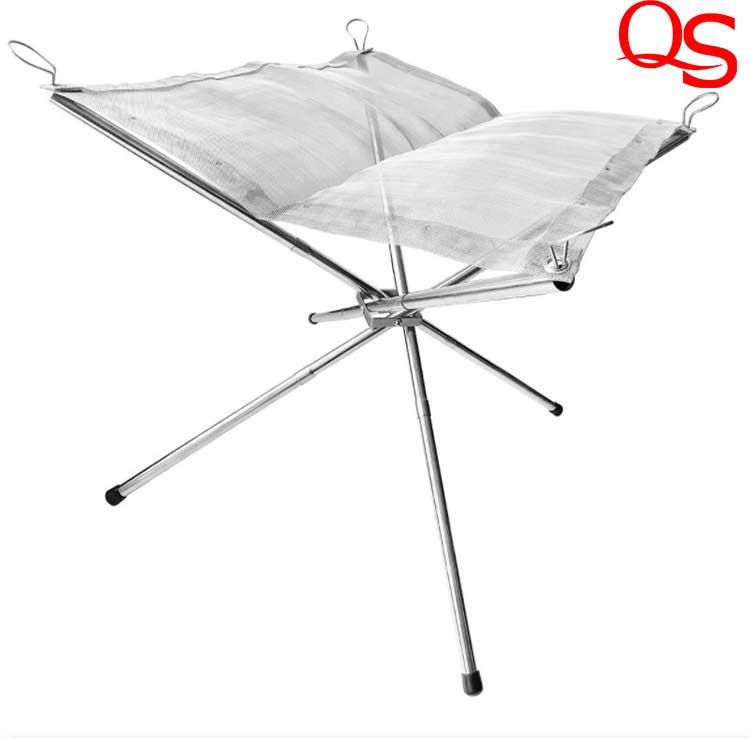 Portable Outdoor Fire Pit Collapsing Steel Mesh Fire Stand Perfect for Camping Backyard and Garden With Carrying Bag