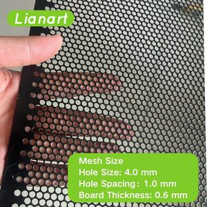 Sanxing SX-8106 Perforated Metal Sheet 23.6x47.2 in Black 4mm Round Hole Laser Cut Steel <b>Window</b> <b>Screen</b> - Product Image 3