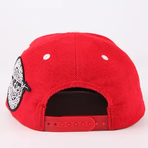 Individuelle Herren Stickerei Logo 5 Paneele Sport Gorras flache Kante Schneckchen Cordeloy Kappe Hüte