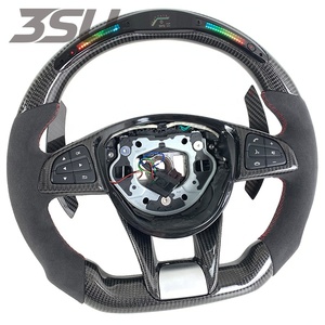 Volante de Carbono Tejido a Mano con Detalles en Gamuza Roja y LED RPM para <span class=keywords><strong>Mercedes</strong></span> W206 W223 X254 V295 <span class=keywords><strong>2022</strong></span>-2026 - Product Image 2