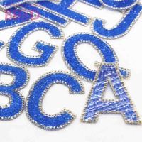 Hot fix/auto-adhésif A-Z 26 lettres autocollant diamant Alphabet anglais Applique Patch pour vêtements Badge pâte