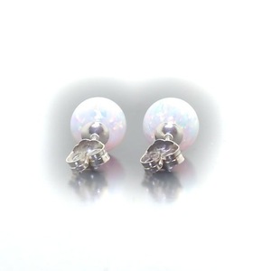 yunnique Jewelry Round <b>Opal</b> <b>Stud</b> <b>Earrings</b> S925 Silver Small Ball Shape For Women Gift Fashion Jewelry - Product Image 2