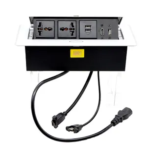 Nhà Máy Bán buôn tùy chỉnh đa phương tiện phổ Power Jack USB kết nối miễn phí hộp Pop bàn ổ cắm văn phòng ABS 13A 240V CN EU