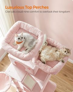 Arbre à <span class=keywords><strong>chat</strong></span> en bois Starmoon, Grande tour d'arbre à <span class=keywords><strong>chat</strong></span>, Condo en peluche à plusieurs niveaux - Product Image 3