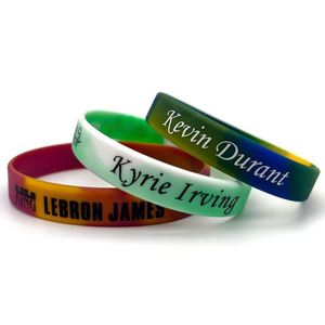 Bracelet de sport écologique sans minimum de commande, personnalisable avec nom, réglable, en silicone pour le fitness - Product Image 2