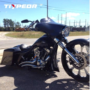 Tiypoor ที่กรองอากาศสำหรับรถจักรยานยนต์, ที่กรองอากาศโครเมียมไหลสูงเหมาะสำหรับ Harley <span class=keywords><strong>V</strong></span>-Rod softail FAT Boy herethery Dyna Road <span class=keywords><strong>King</strong></span> - Product Image 6