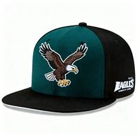 Gorra Snapback Personalizada con Bordado 3D SS26 del Equipo de Fútbol Americano Philadelphia Eagles, Color Verde Lima y Azul Marino, para Fanáticos del Deporte Urbano