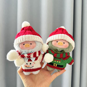 Pendentif en peluche visage de cochon Lulu en vinyle, jouet de dessin animé, boîte mystère avec uniquement des vêtements pour bébé inclus, accessoires pour poupée - Product Image 1