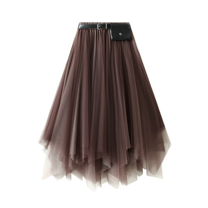Vente chaude dame asymétrique une ligne maille fête <span class=keywords><strong>Tutu</strong></span> robe mince femmes <span class=keywords><strong>jupe</strong></span> <span class=keywords><strong>mi</strong></span>-<span class=keywords><strong>longue</strong></span> - Product Image 3